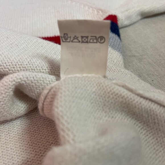 Brandy Melville White Sweater With Red & Blue Stripe Cropped Fit Knit Fabric - Picture 8 of 8